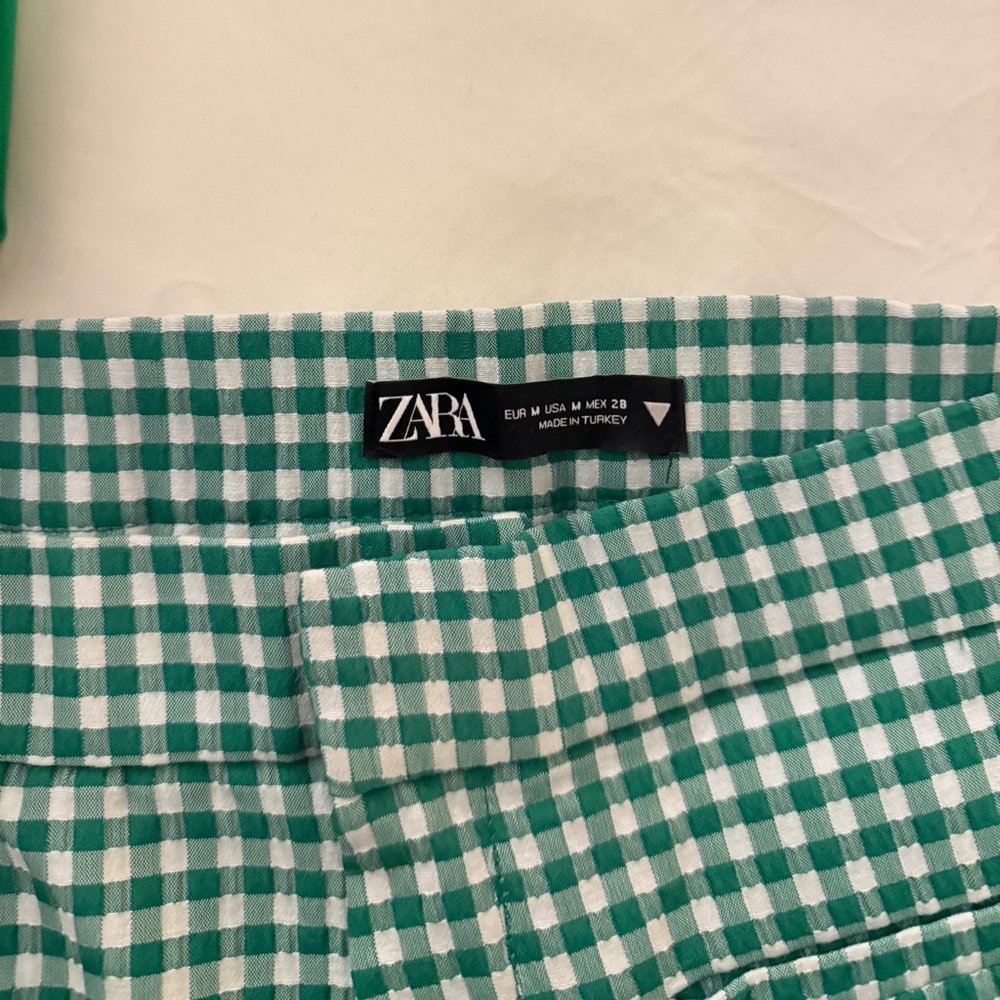 Zara Checkered Green Trousers - Picture 4 of 5